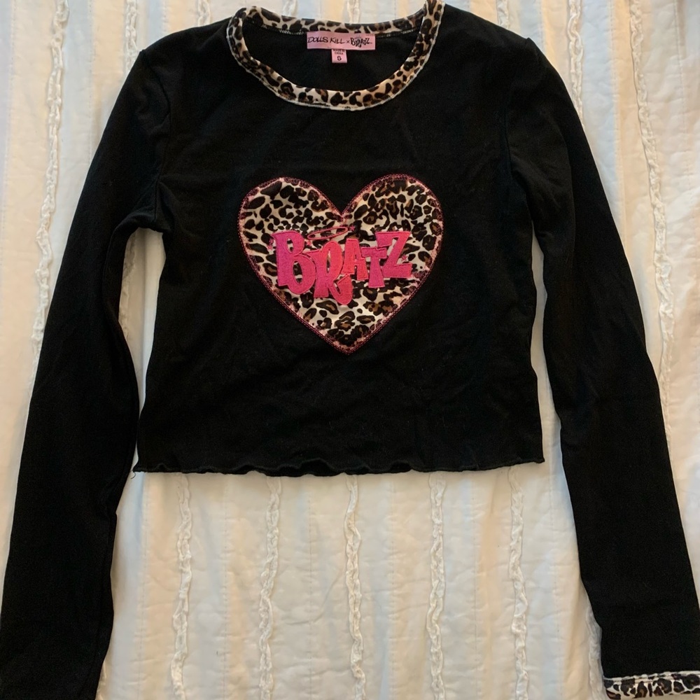 Dolls Kill x BRATZ collection Size Small long sleeve black shirt